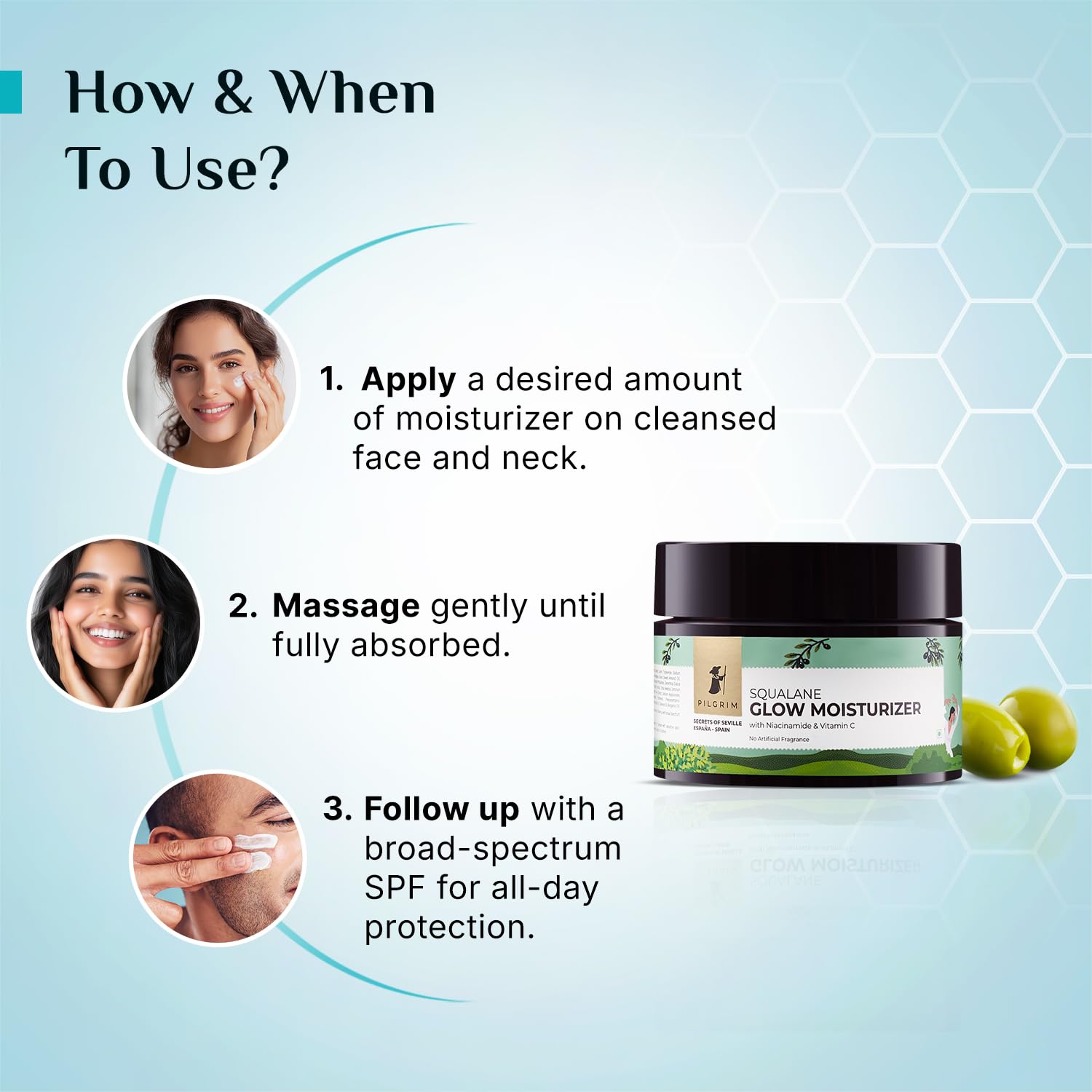 Pilgrim Glow Moisturizer with Vitamin C & Niacinamide