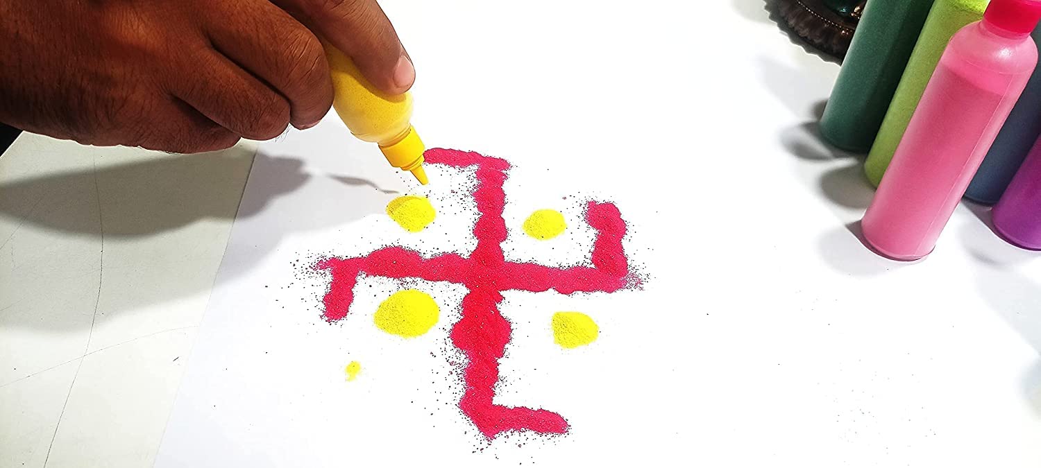 CraftVatika 10 Rangoli Colour Powder Tube Kit