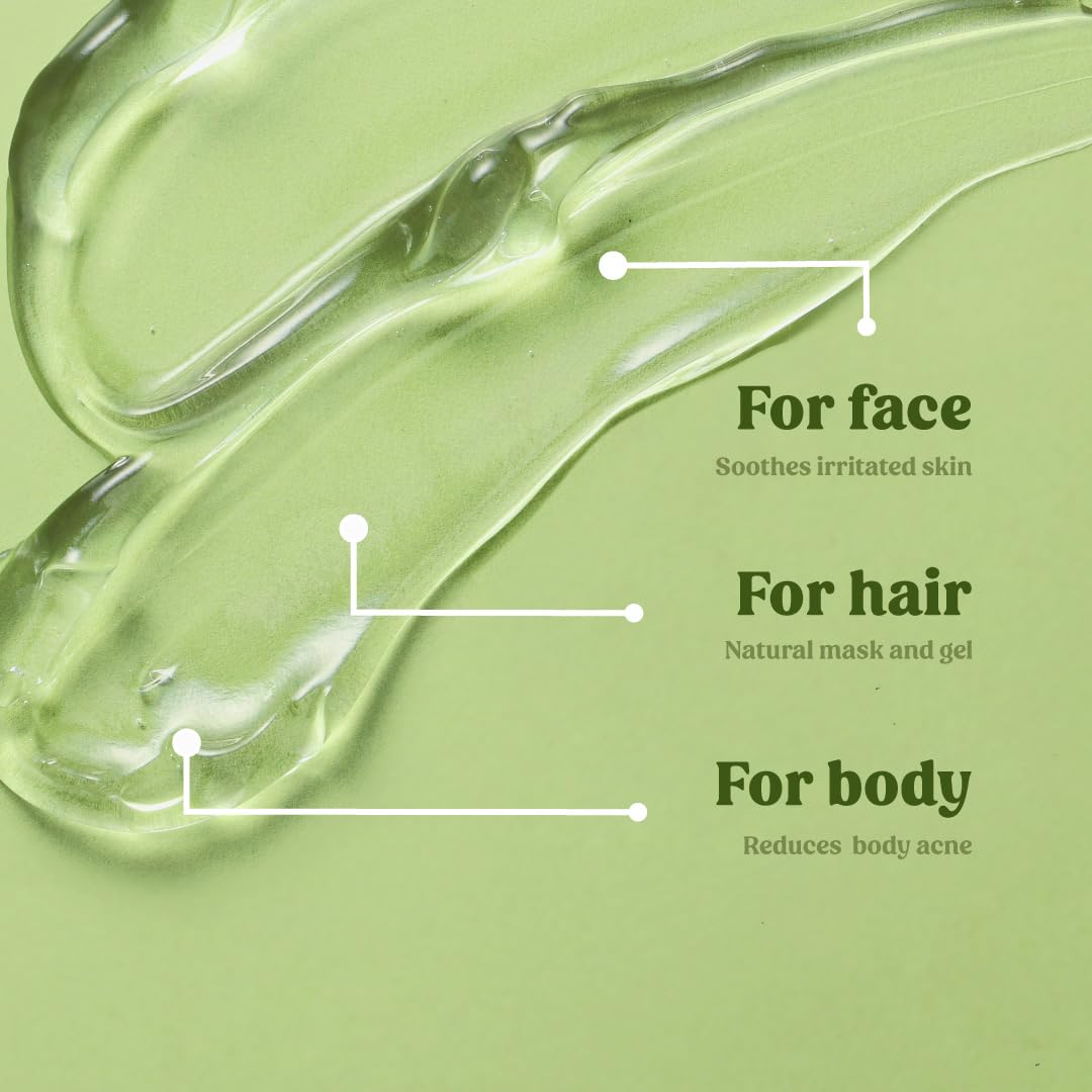 Vilvah Store Aloe Vera Gel with Pure Aloe Vera, Multipurpose Aloe Vera Gel for Skin - 100G (Pack of 1 )