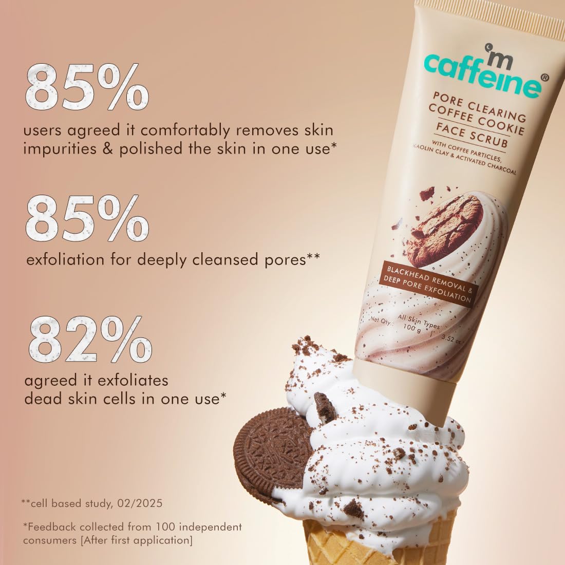 mCaffeine Coffee & Cookie Face Scrub | Clear Pores & Detan 100g