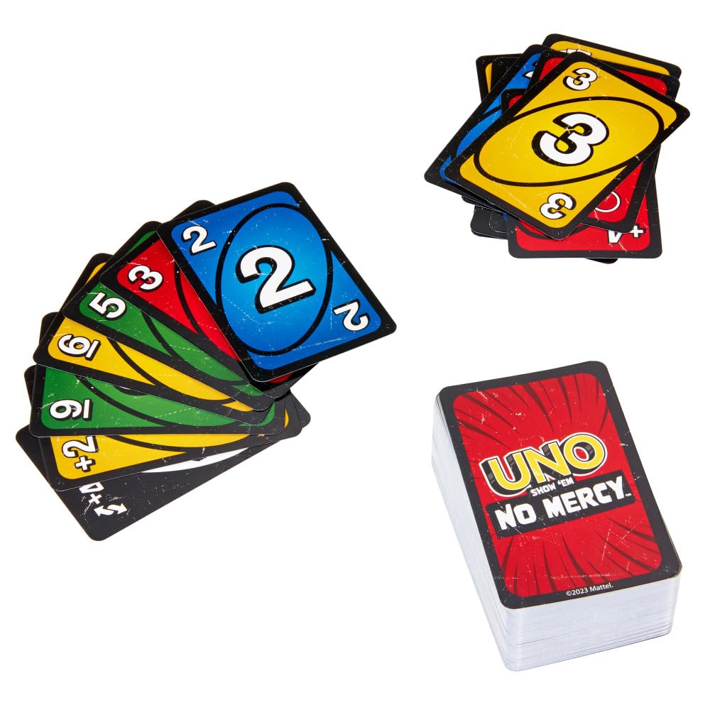 Mattel Games UNO Show ‘em No Mercy Card Game for Kids, Adults & Family