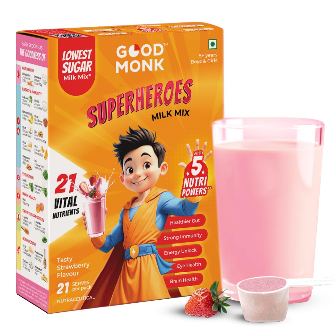 Good Monk Strawberry Milk Mix – Low Sugar & Healthy Boost