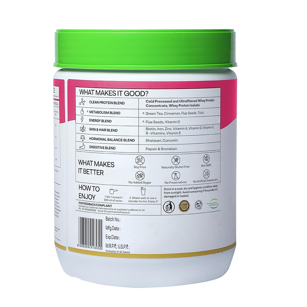 OZiva Protein & Herbs for Women (Vanilla Almond)(453gm)