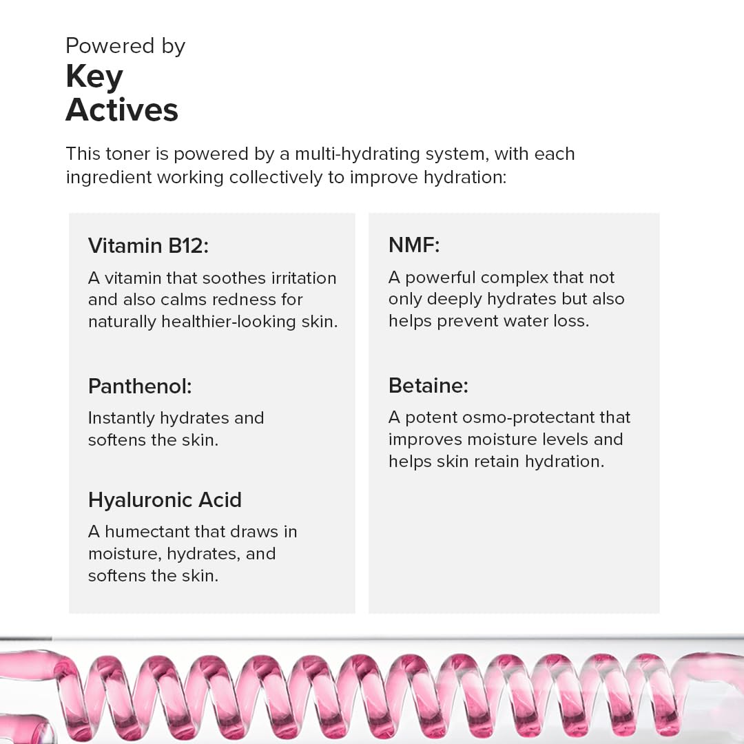 Pink bottle of 'Minimalist' skincare product with packaging on a white background