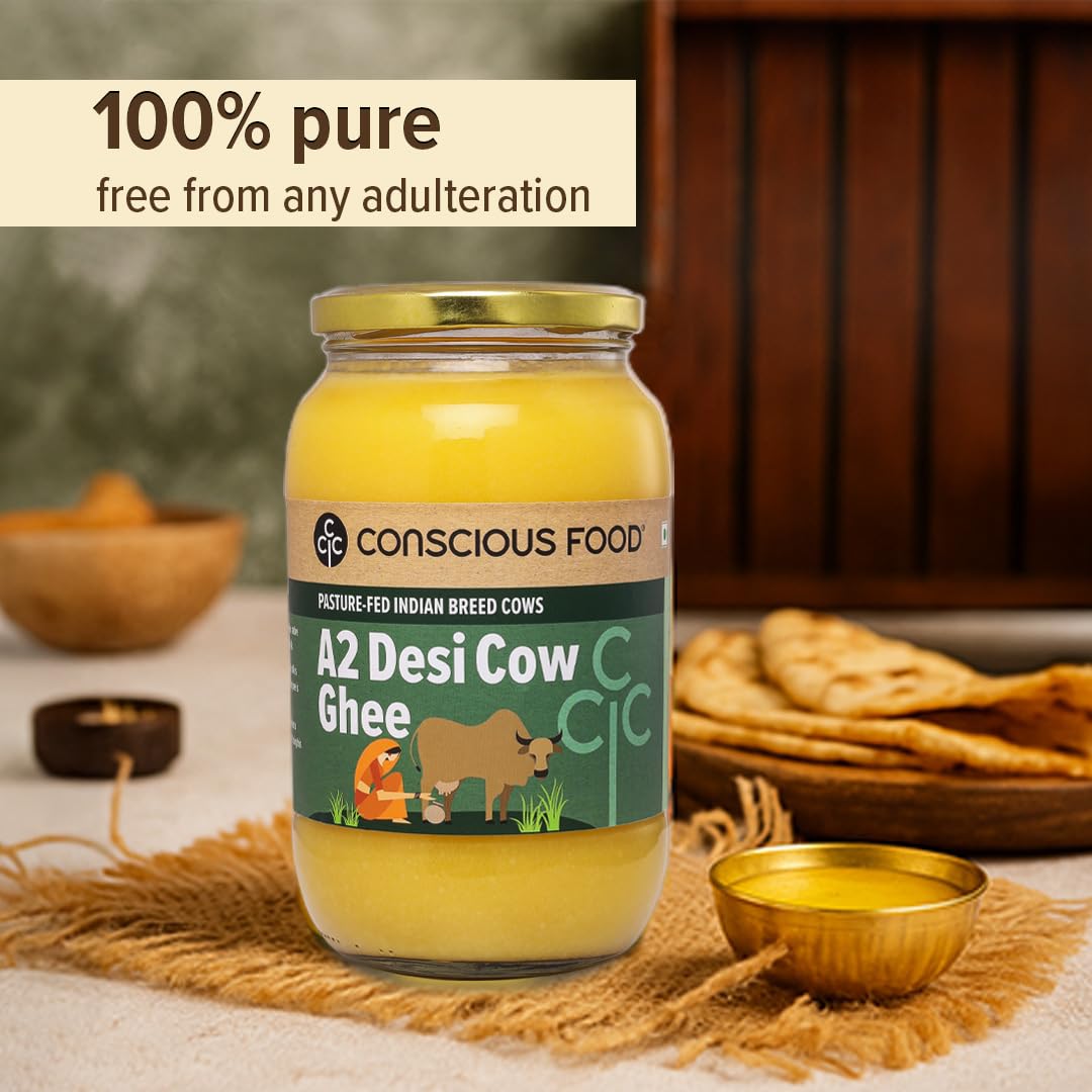 Conscious Food A2 Desi Cow Ghee | 1L | 100% Pure and Premium