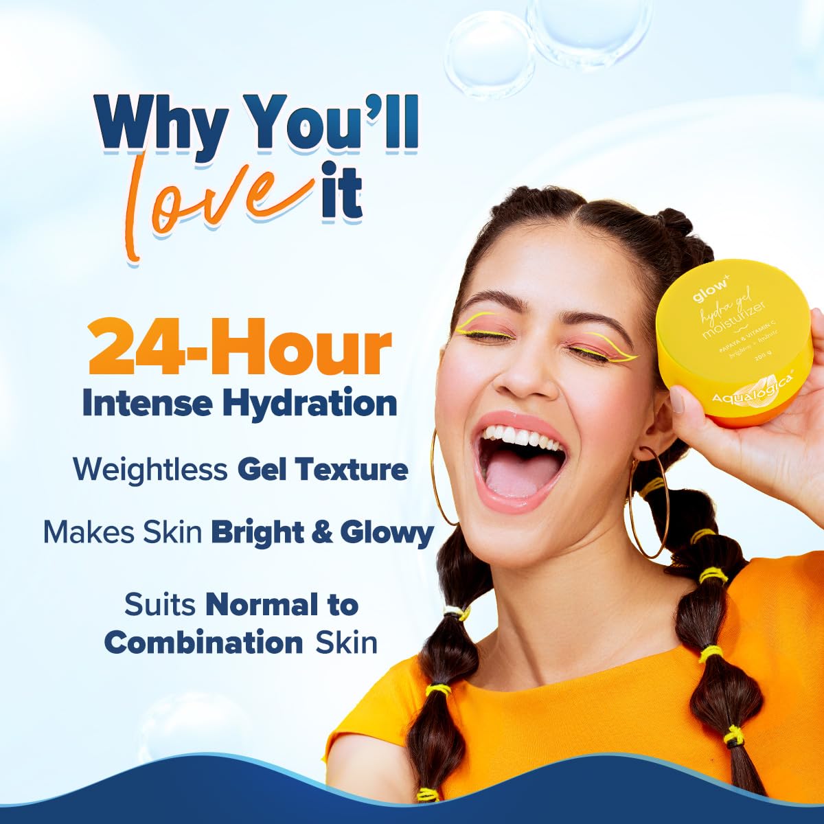 Aqualogica Glow+ Hydra Gel Moisturizer with Vitamin C & Papaya-200 g
