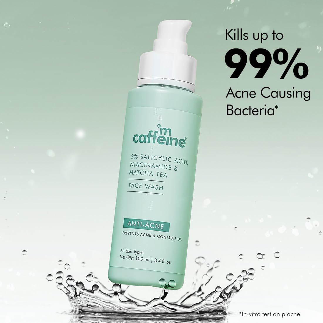 mCaffeine 2% Salicylic Acid & Matcha Face Wash - 100ml