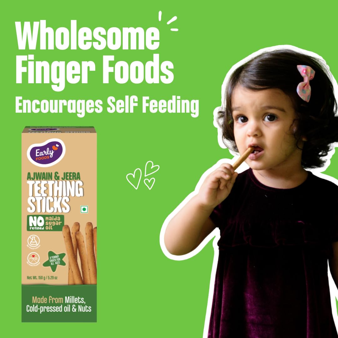 Early Foods - No Refined Sugar No Maida Ajwain Teething Sticks - 150g