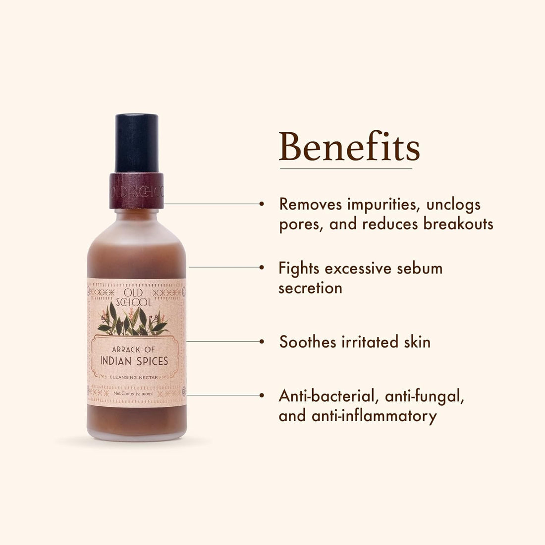 Old School Rituals Indian Spices Cleansing Nectar | Deep Cleansing Anti-Acne Face Wash | 100ml