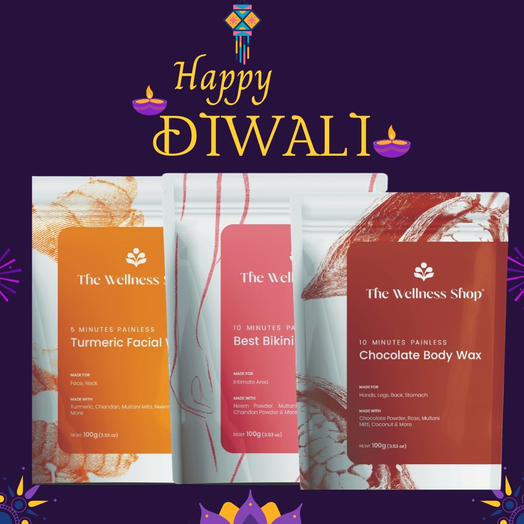 The Wellness Shop Combo – Turmeric Facial Wax, Chocolate Body Wax & Bikini Wax