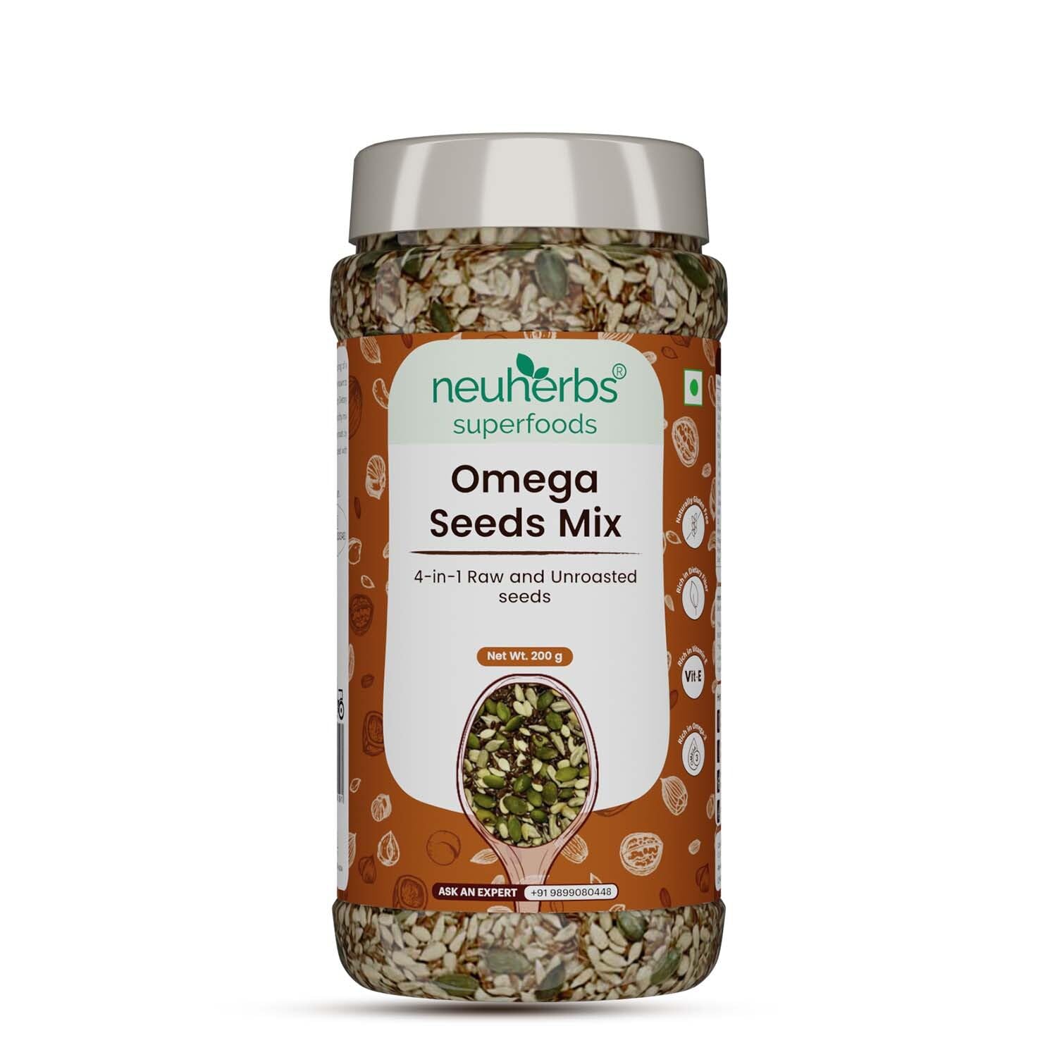 Neuherbs Omega-3 Fiber 4-in-1 raw & Unroasted seeds mix 200g