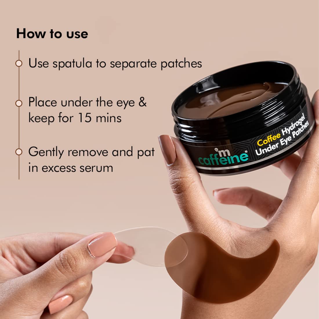 mCaffeine Coffee Hydrogel Eye Patches for Dark Circles- 30 Pairs | 90G