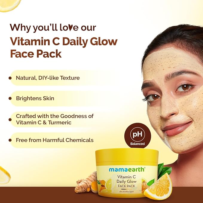 Mamaearth Vitamin C Glow Face Pack with Vitamin C &amp; Turmeric 200g