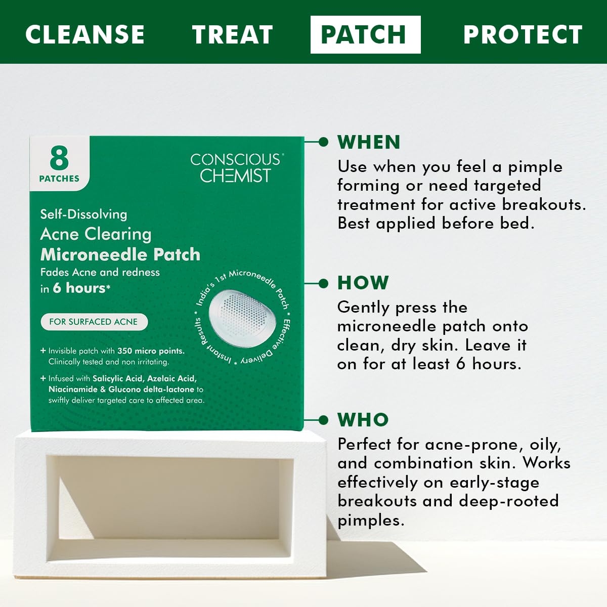 Conscious Chemist Self Dissolving Microneedle Acne Patches