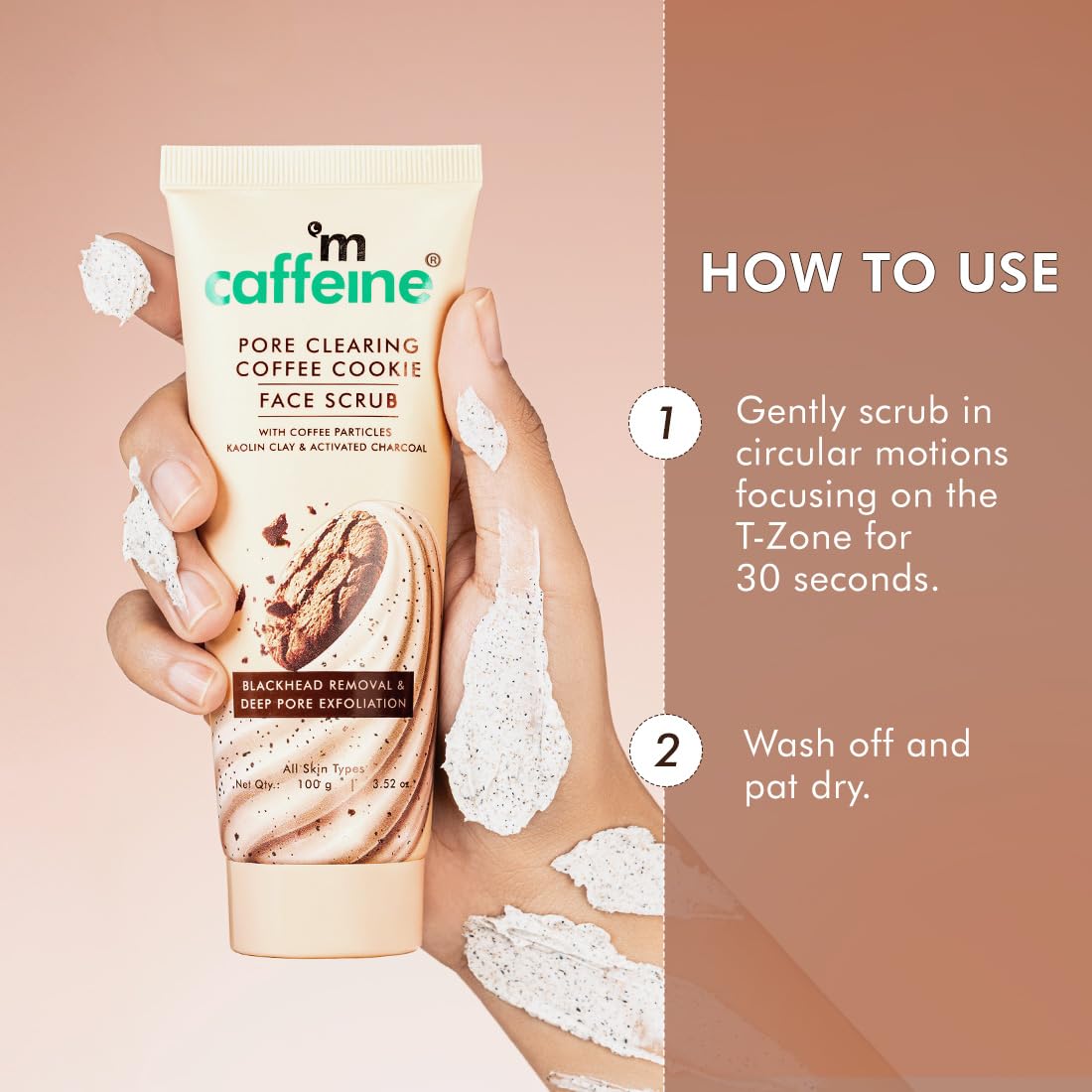 mCaffeine Coffee & Cookie Face Scrub | Clear Pores & Detan 100g