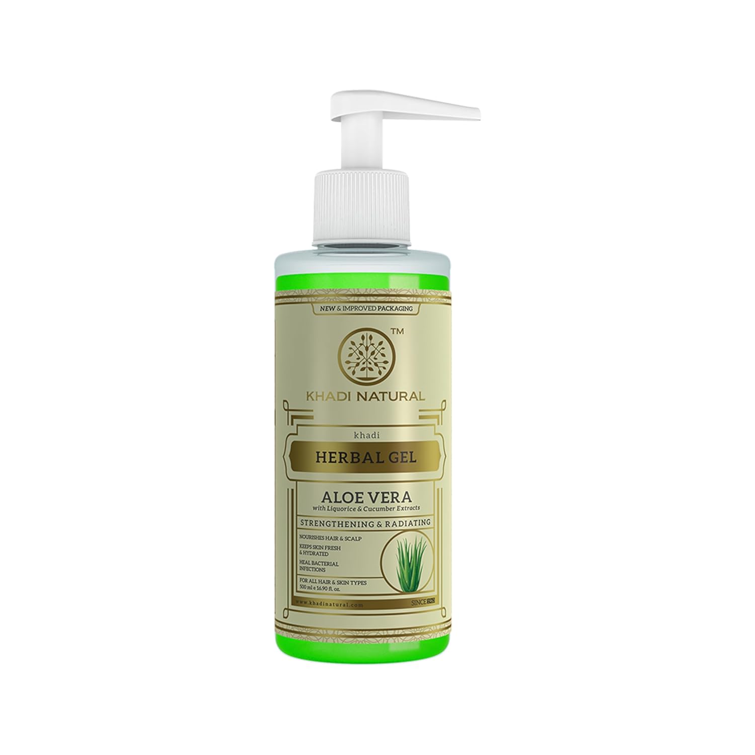 Khadi Natural Herbal Aloe Vera Gel with Dispenser  500ml