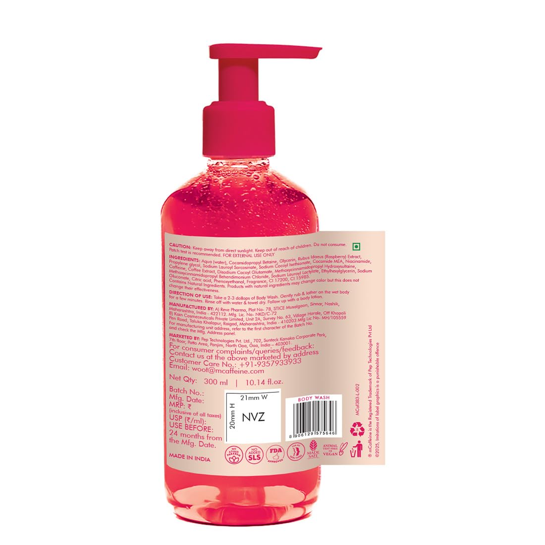 mCaffeine Brightening Body Wash with Niacinamide & Raspberry