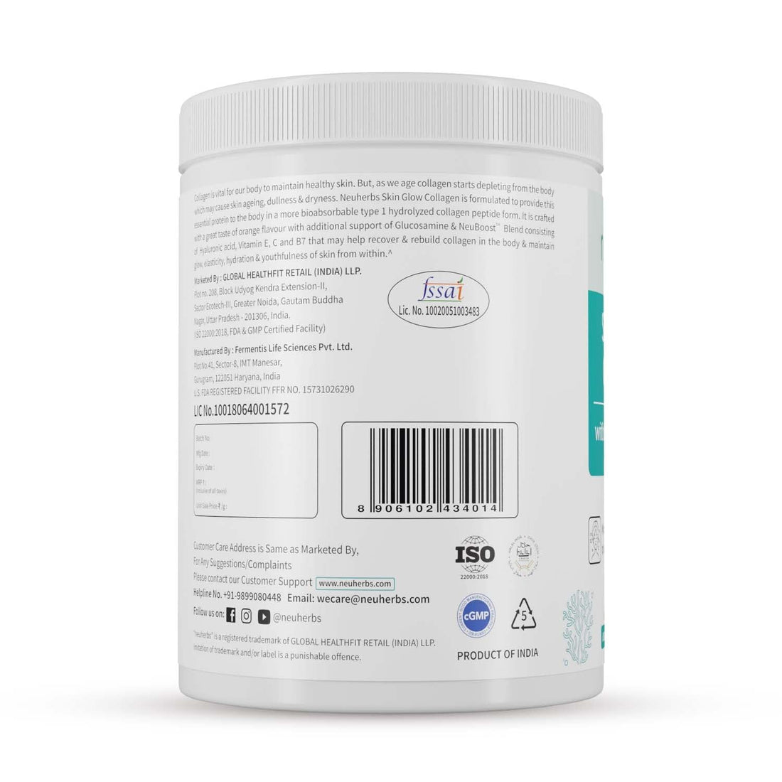 Neuherbs Collagen Supplement - 200 Gram Orange Flavour
