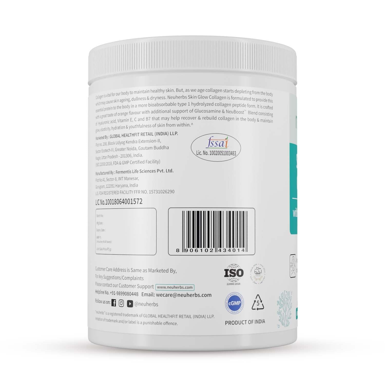 Neuherbs Collagen Supplement - 200 Gram Orange Flavour