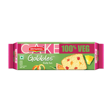 Britannia Gobbles Cake 100% Veg Bar Cake Fruit - 60 G