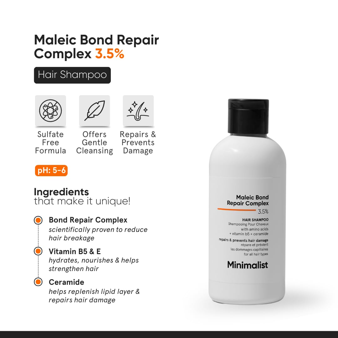 Minimalist Maleic Bond Repair Complex Shampoo & Conditioner Combo (Hair Shampoo & Mask)