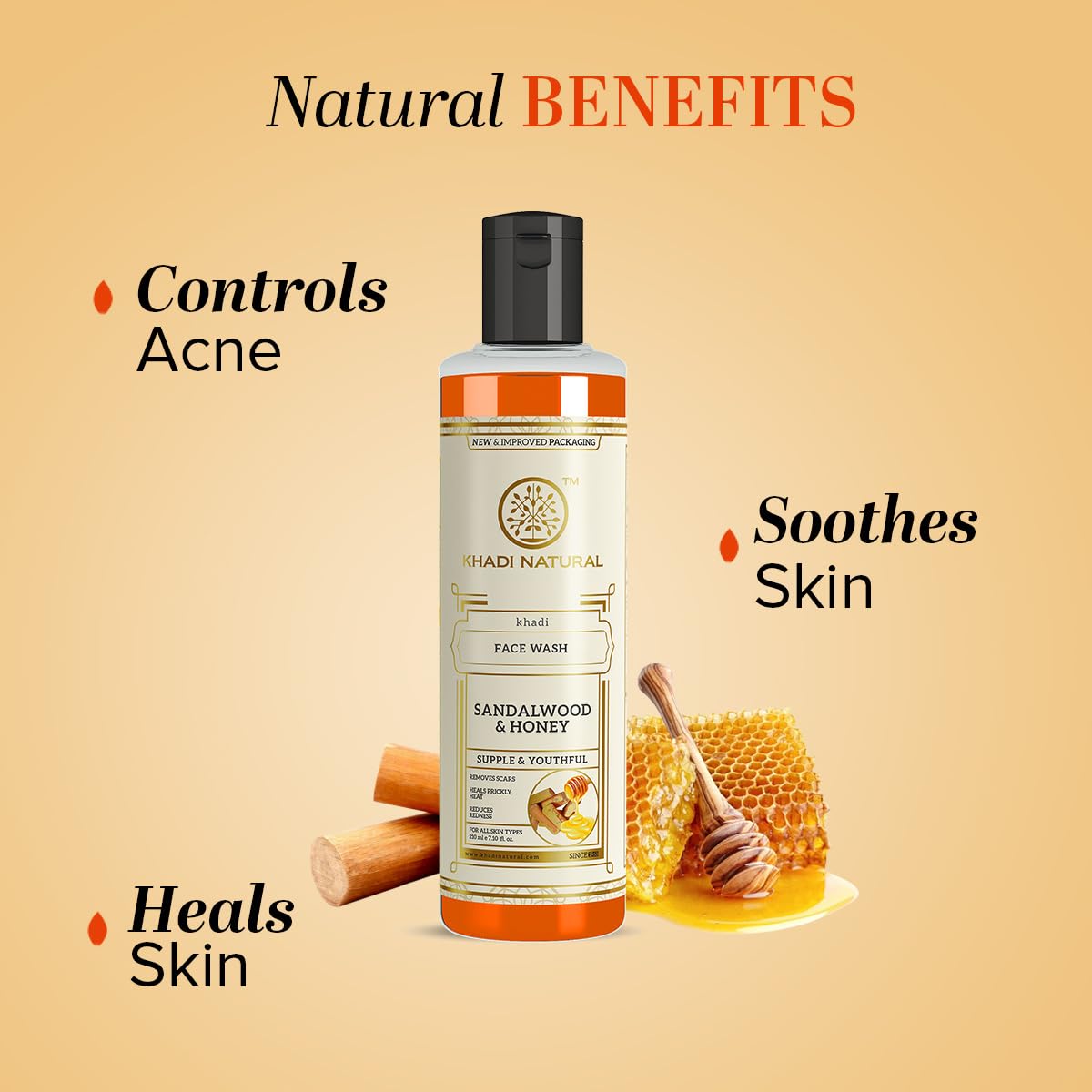 Khadi Natural Sandalwood & Honey Face wash 210 ml