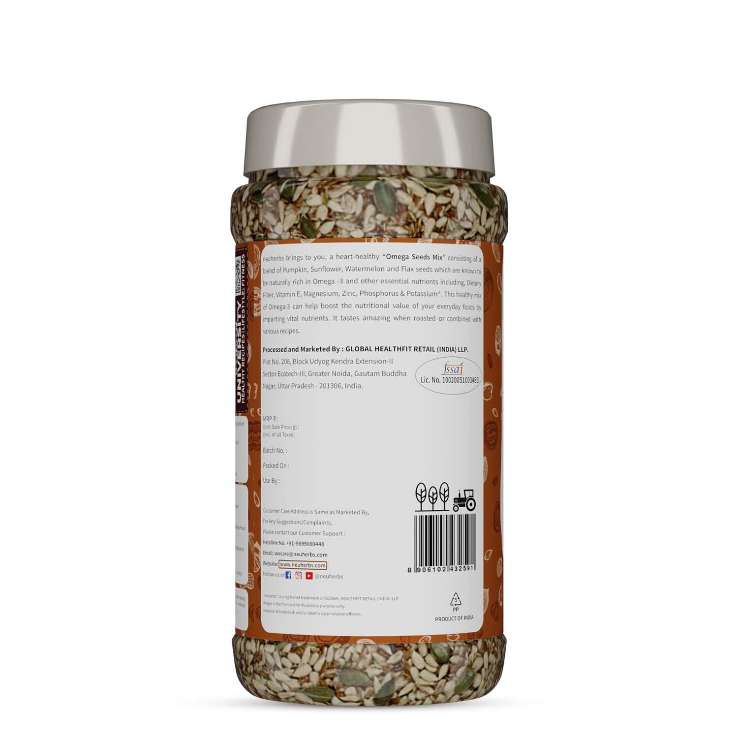 Neuherbs Omega-3 Fiber 4-in-1 raw & Unroasted seeds mix 200g
