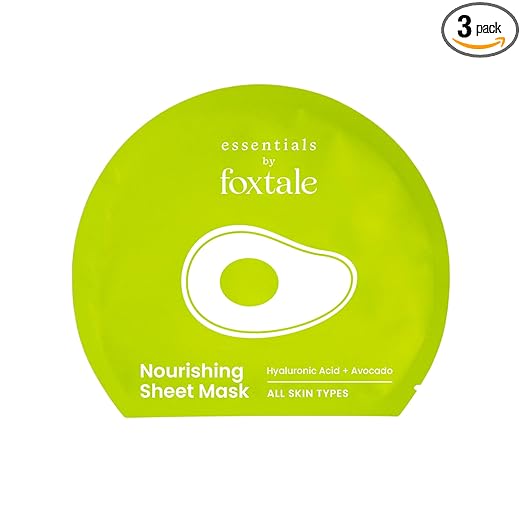 Foxtale Nourishing Sheet Mask with Hyaluronic Acid and Avocado for Nourishing & Hydration, Men & Women, 26g