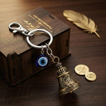 OTTAVO Premium Guardian Bell Keychain for Bike & Car - Antique Brass