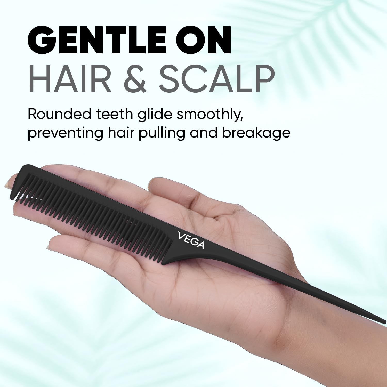 Vega Rat/Tail Comb for Hair Styling – Fine Tooth Tail Comb for Hair Sectioning & Parting & Precise Hair Styling
