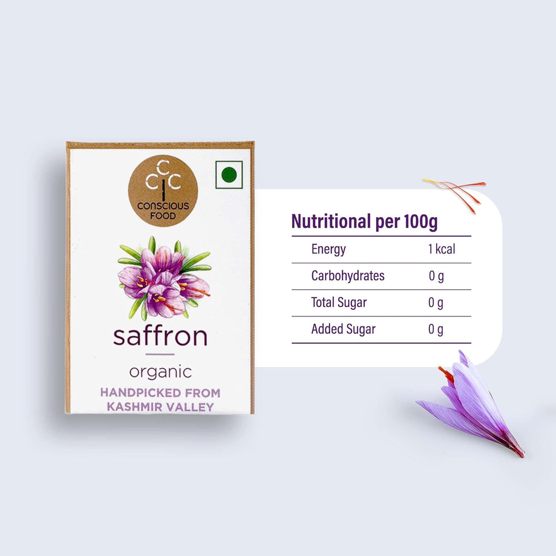Conscious Food Organic Saffron, 1Gram
