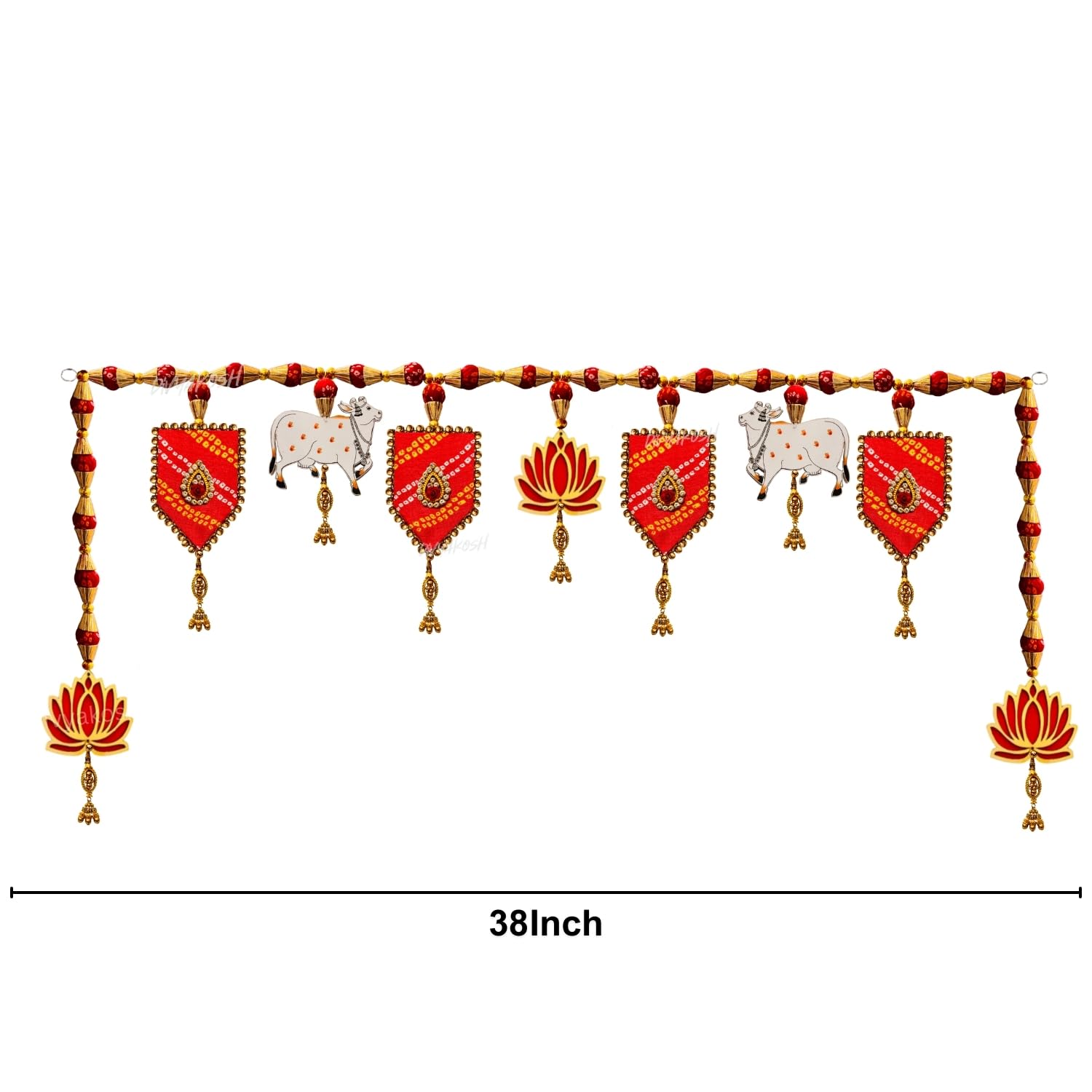 Divyakosh Toran, 38 Inch Extendable to 40 Inch, Multicolour, Synthetic, Straight, Perfect for Festivals &amp; Home Decoration