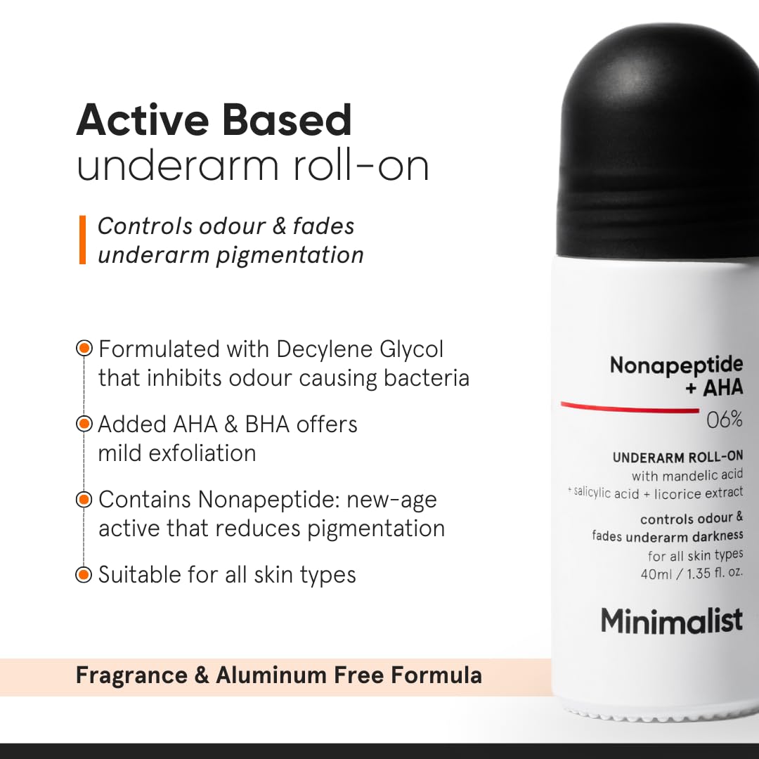 Minimalist Underarm Roll On Deodorant with Nonapeptide + AHA BHA 06%-40 ml