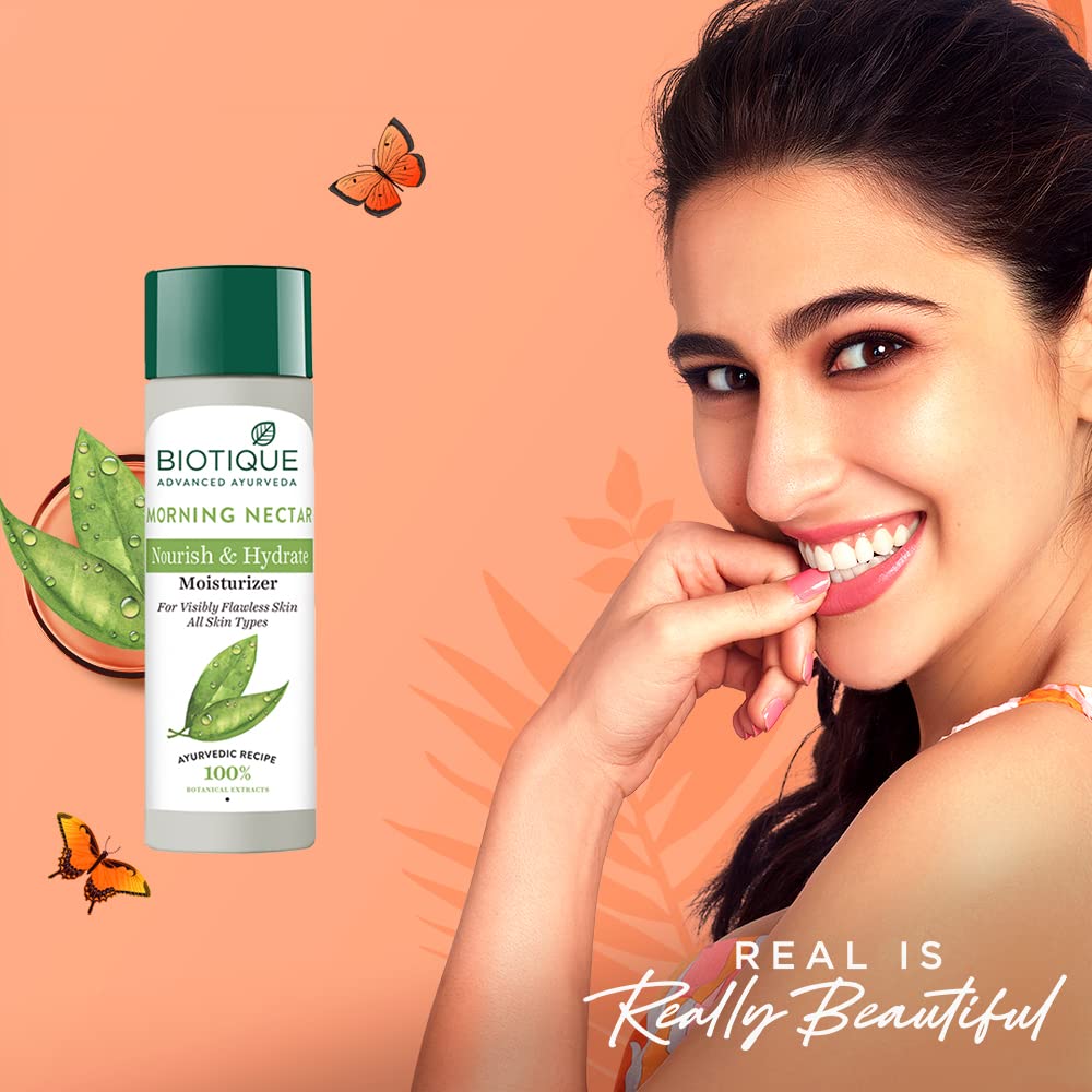 Biotique Morning Nectar Moisturizer – 190ml, Flawless Skin
