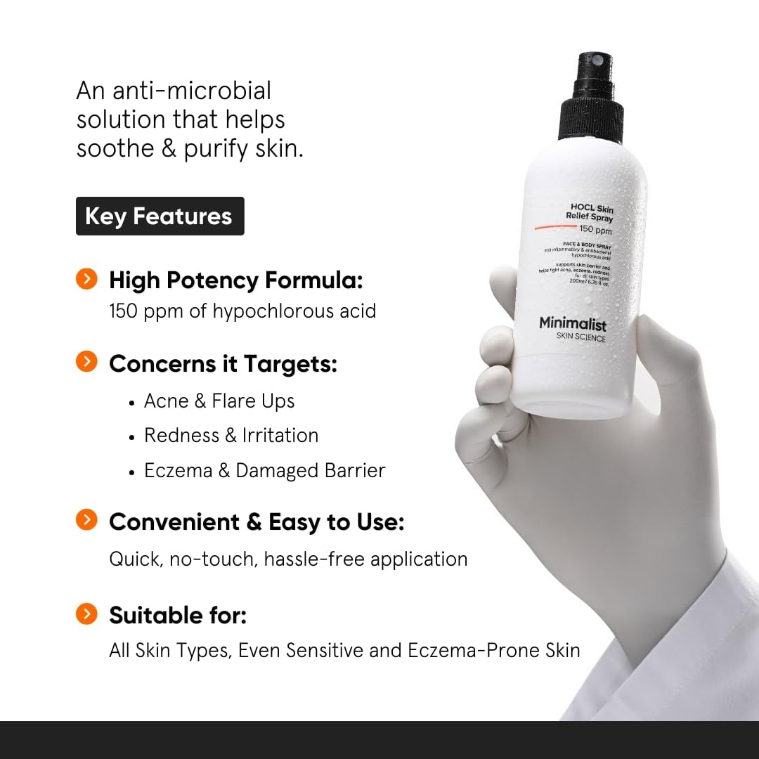 Minimalist Anti-Acne HOCL Face & Body Spray For Skin Relief| 220 ml