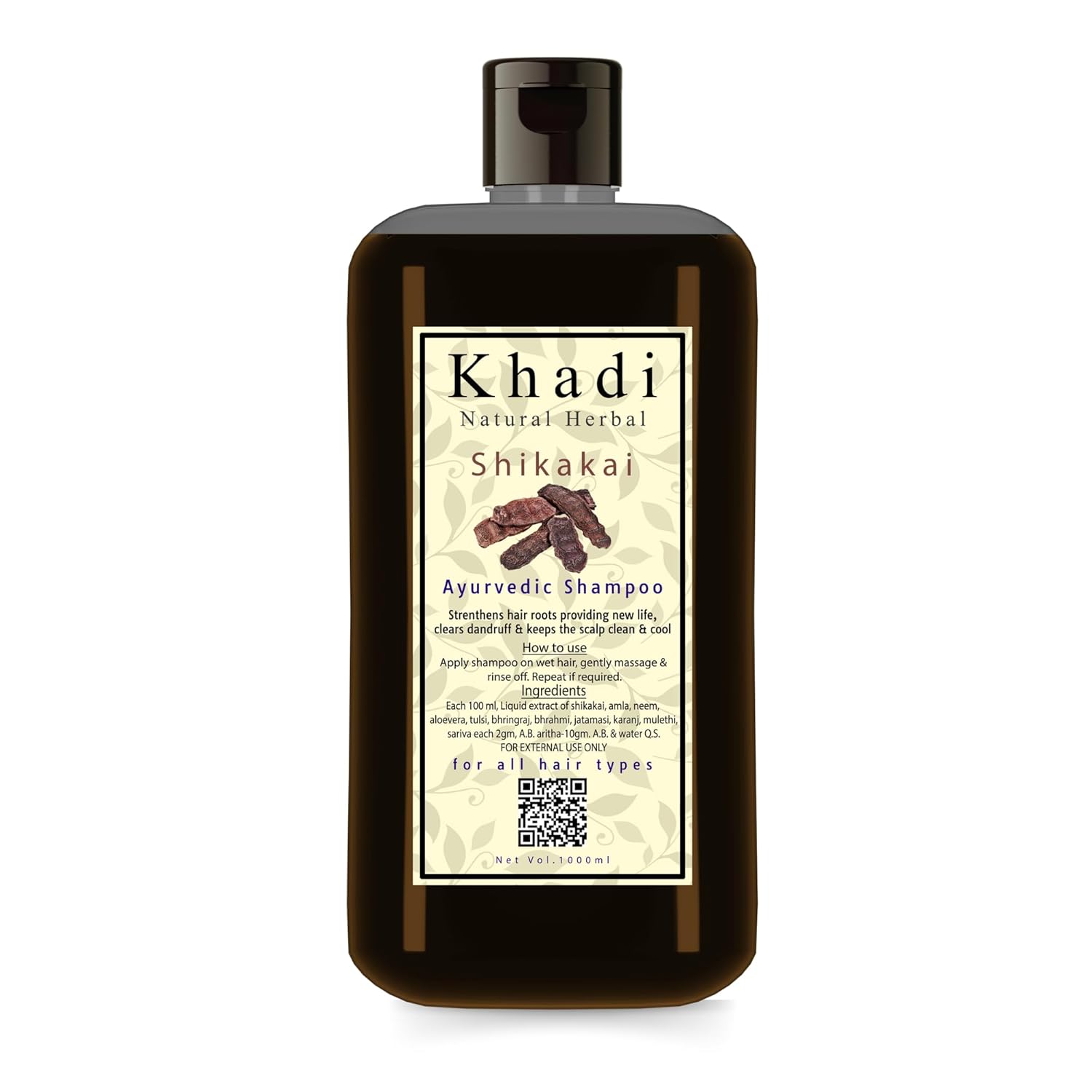 Khadi Natural Herbal 1000ml Shikakai Hair Fall Control Shampoo