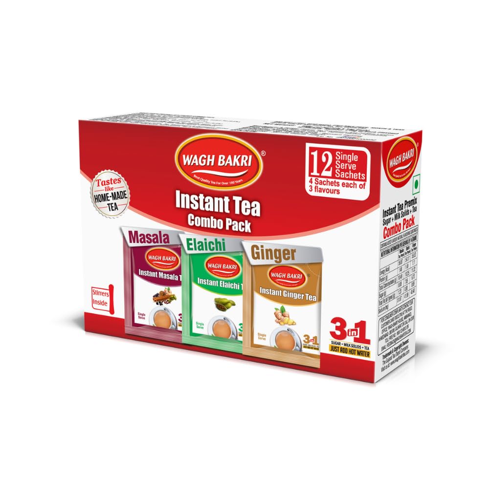 Wagh Bakri Instant Tea Premix Combo, 168 Grams, Ginger Powder