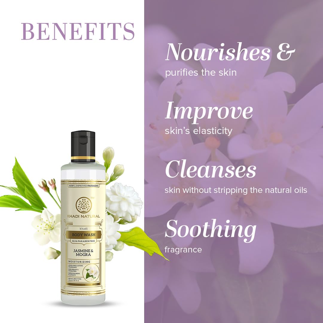 Khadi Natural Jasmine & Mongra Herbal Body Wash | (210ml)