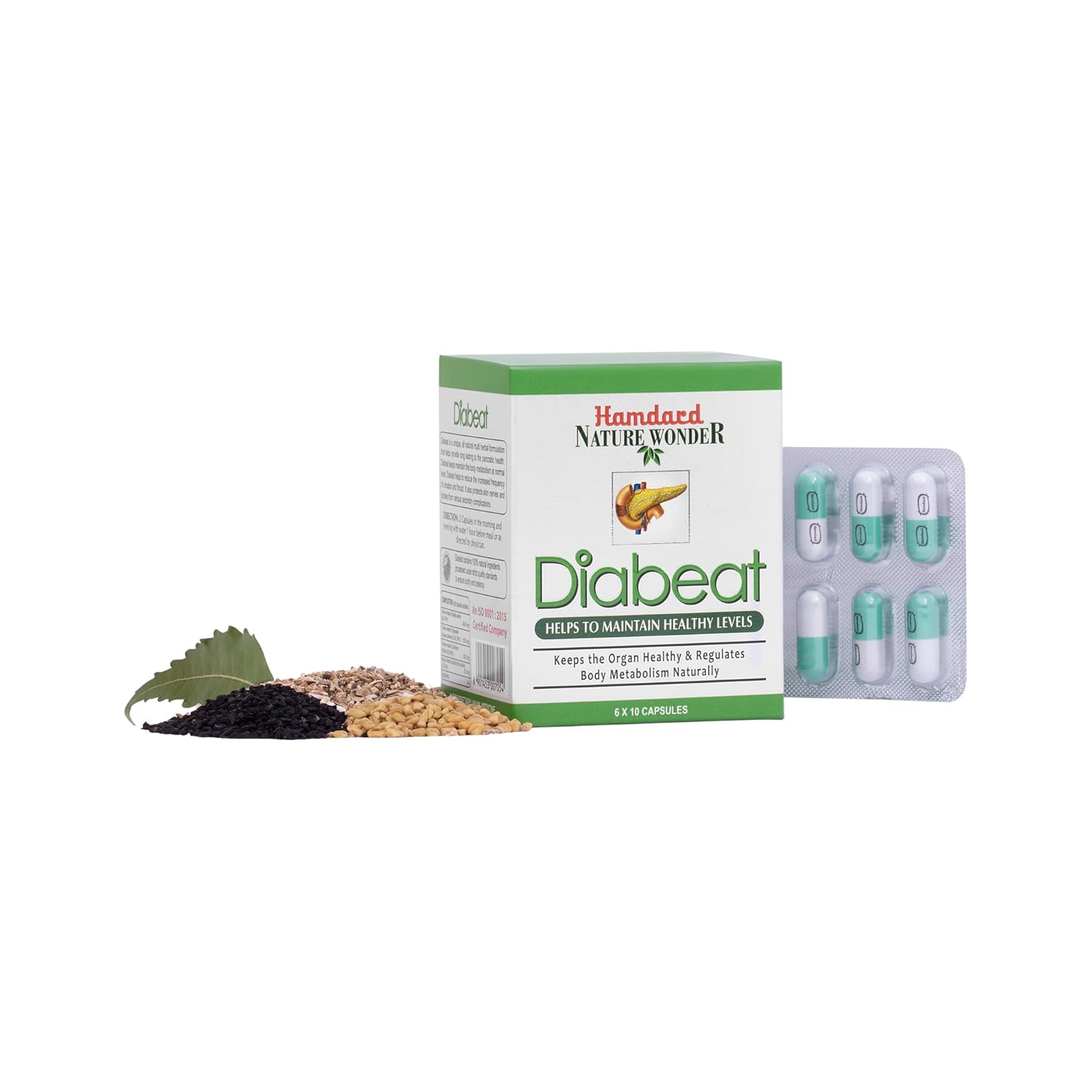 Hamdard Diabeat | 60 Capsules | All-natural Herbal Remedy