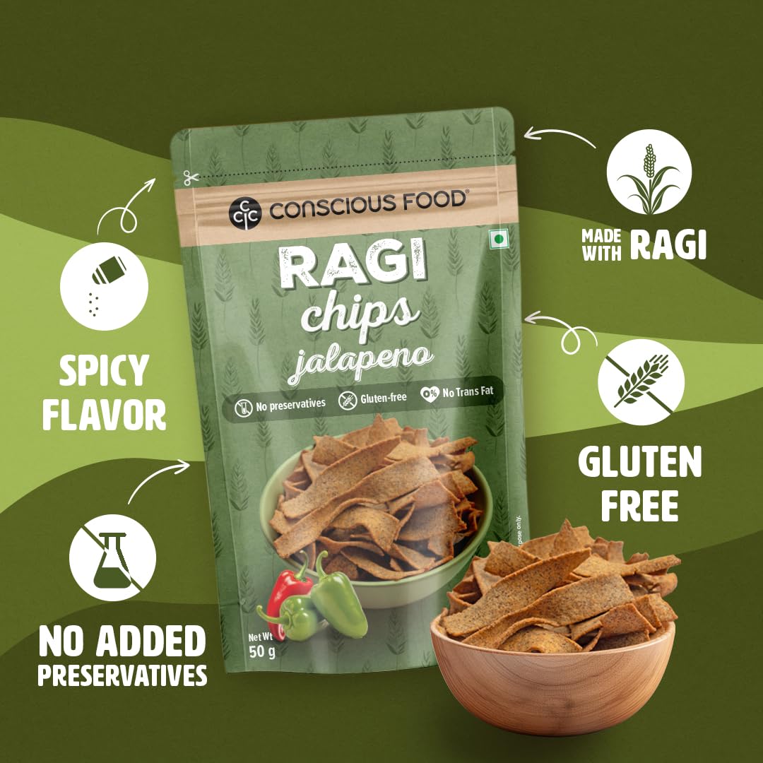 Conscious Food Ragi Chips | 50g - Pack Of 5