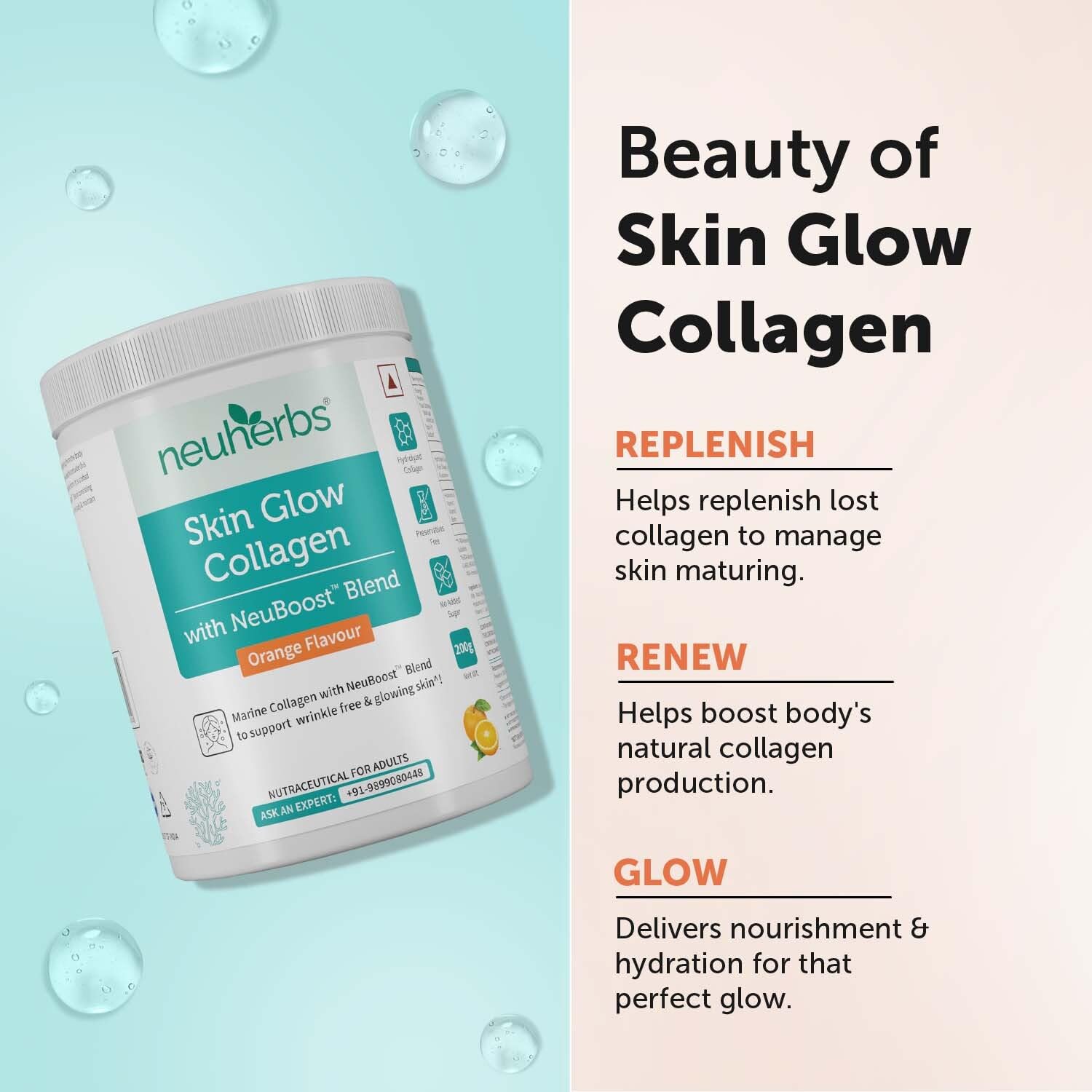 Neuherbs Collagen Supplement - 200 Gram Orange Flavour