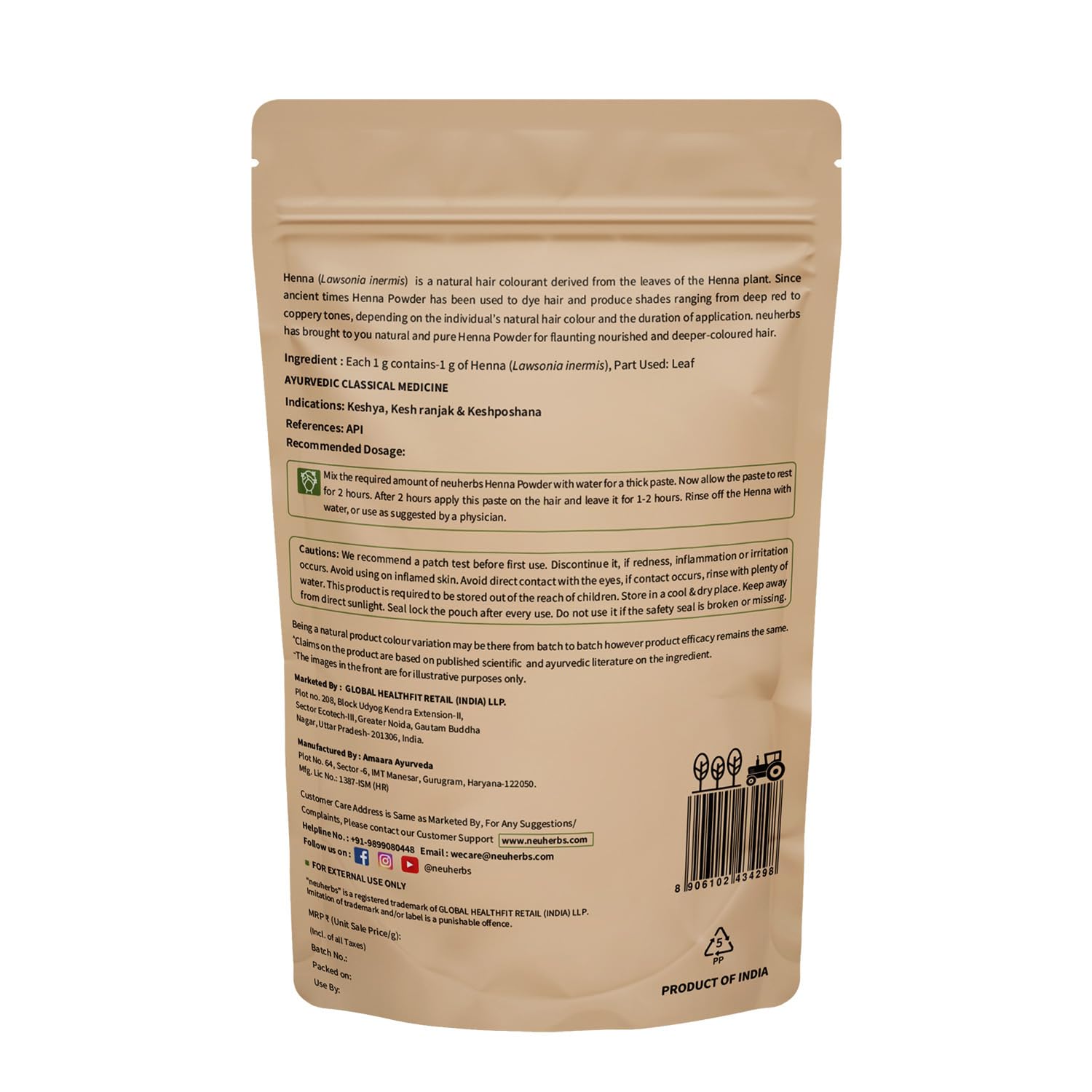 Neuherbs Henna Powder - 100g