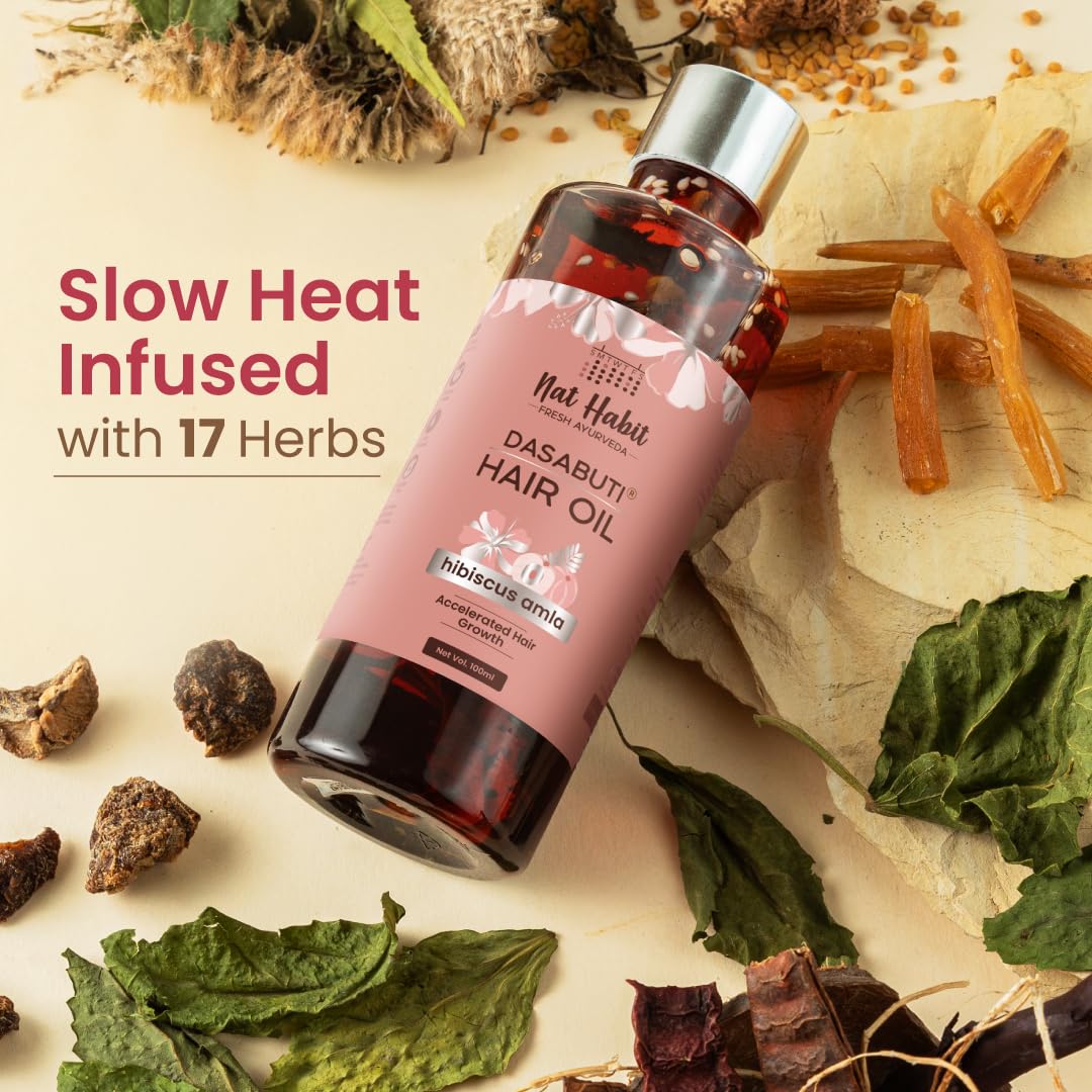 Nat Habit Hibiscus Dasbuti Hair Oil For Women & Men - 100ml