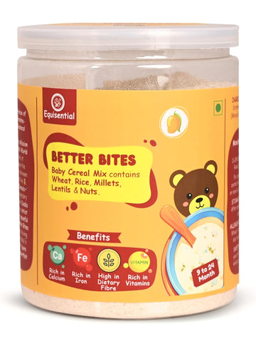 Equisential - Better Bites Instant Porridge Infant Baby Cereal  | Mango - 9 to 24 Month | 200gms |