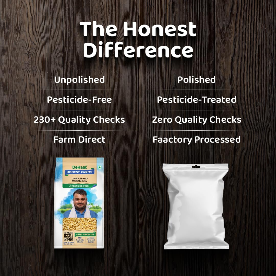 DeHaat Honest Farms Pesticide Free Unpolished Moong Dal 500 GM