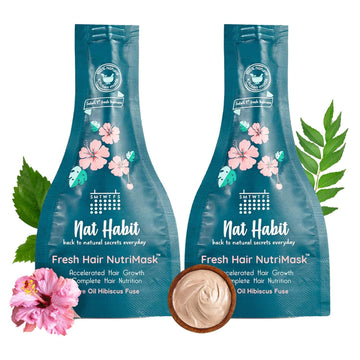 Nat Habit Five Oil Hibiscus Nutrimask-Hair Mask For Hair Growth, Conditioning- (Pack Of 2 X 40Grams)