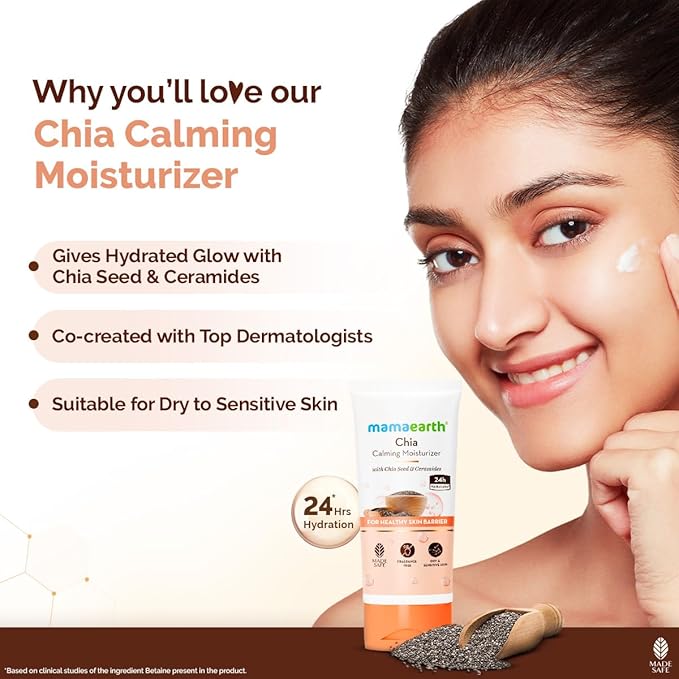Mamaearth Chia Calming Moisturizer with Chia Seed &amp; Ceramides -80 g