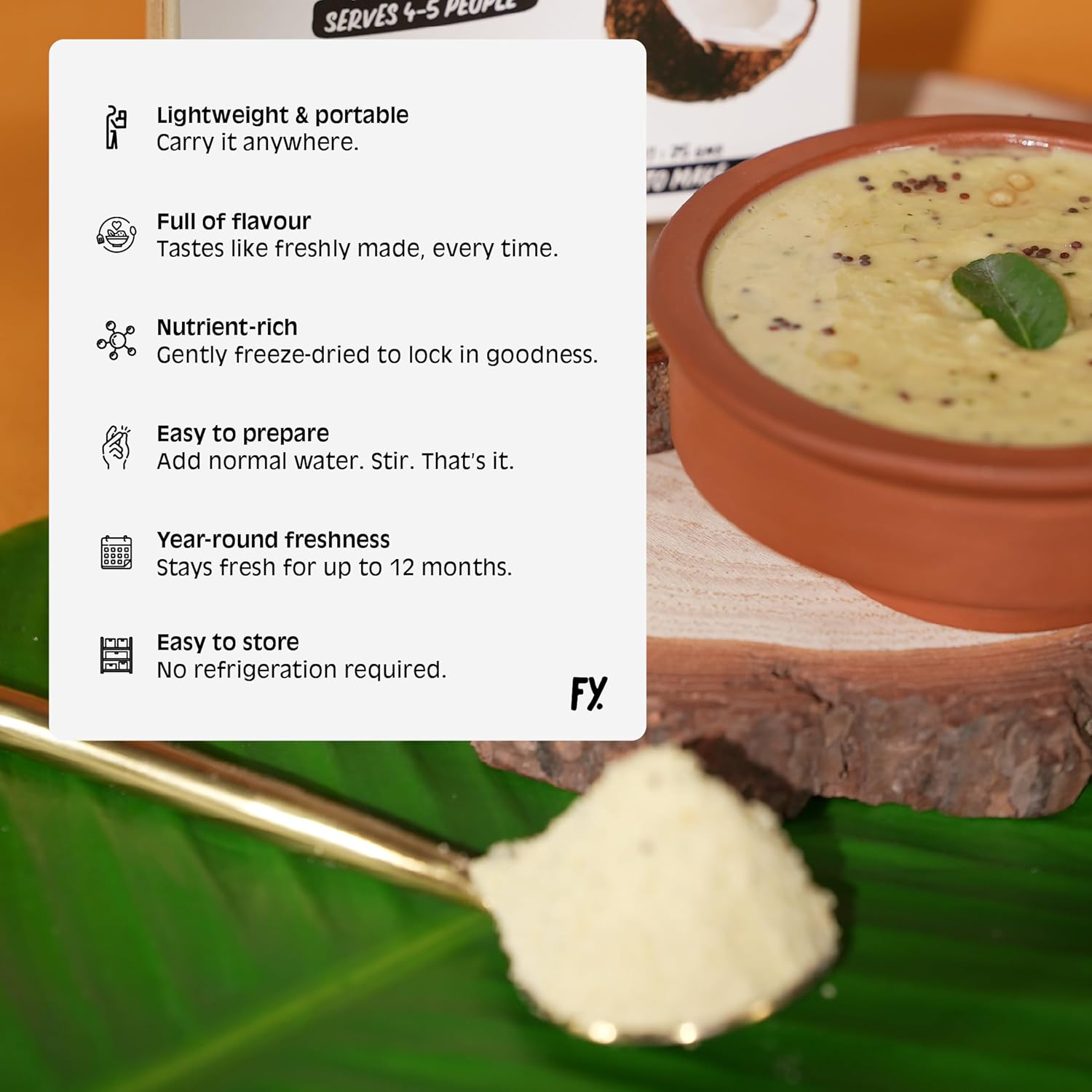 Chutnefy Coconut Chutney Mix | 250g Freeze-Dried Instant Dry Mix