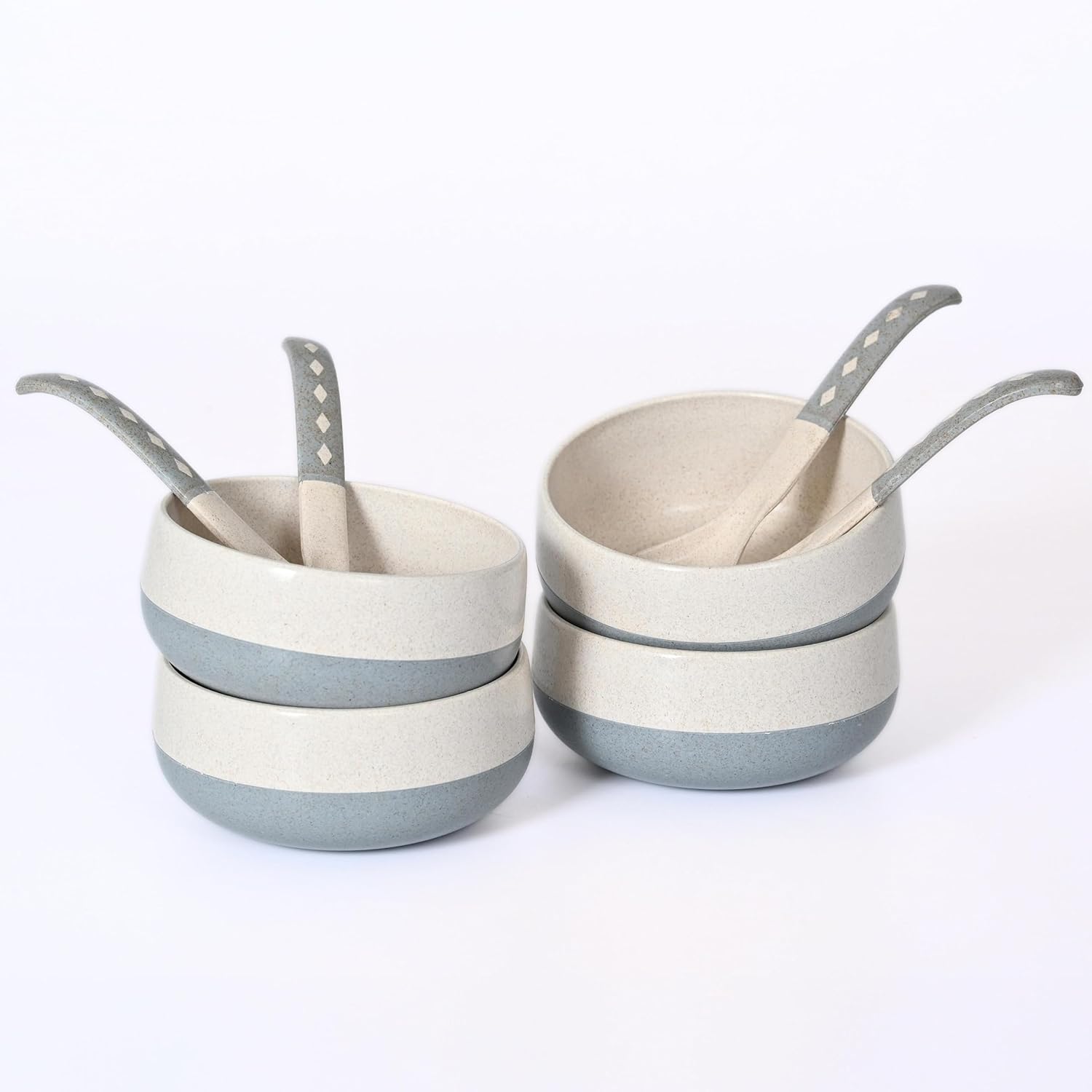 Eha Earth-Friendly Soup Bowls with Spoons | 250 ml - Set of 4