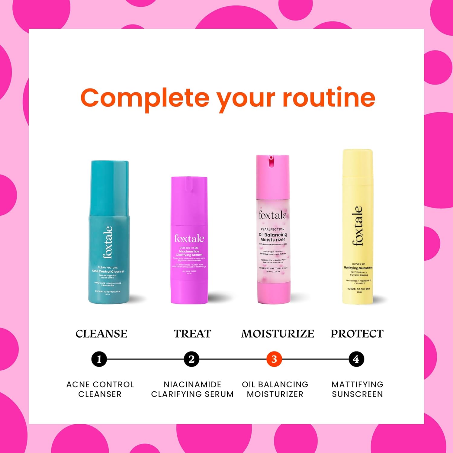 Foxtale Oil Balancing Moisturizer with Niacinamide, 50ml